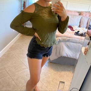 Express Olive Green Blouse